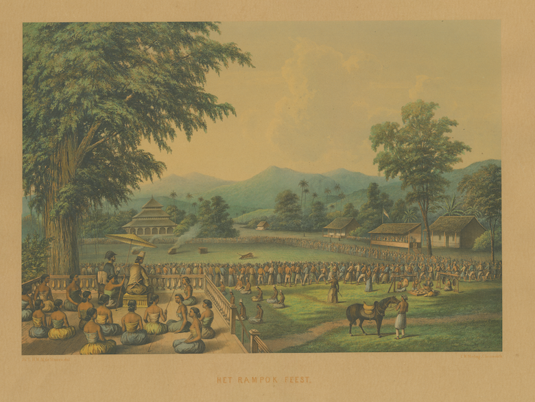 Antique Print ‘Het Rampok Feest’ by Mieling (c.1865)