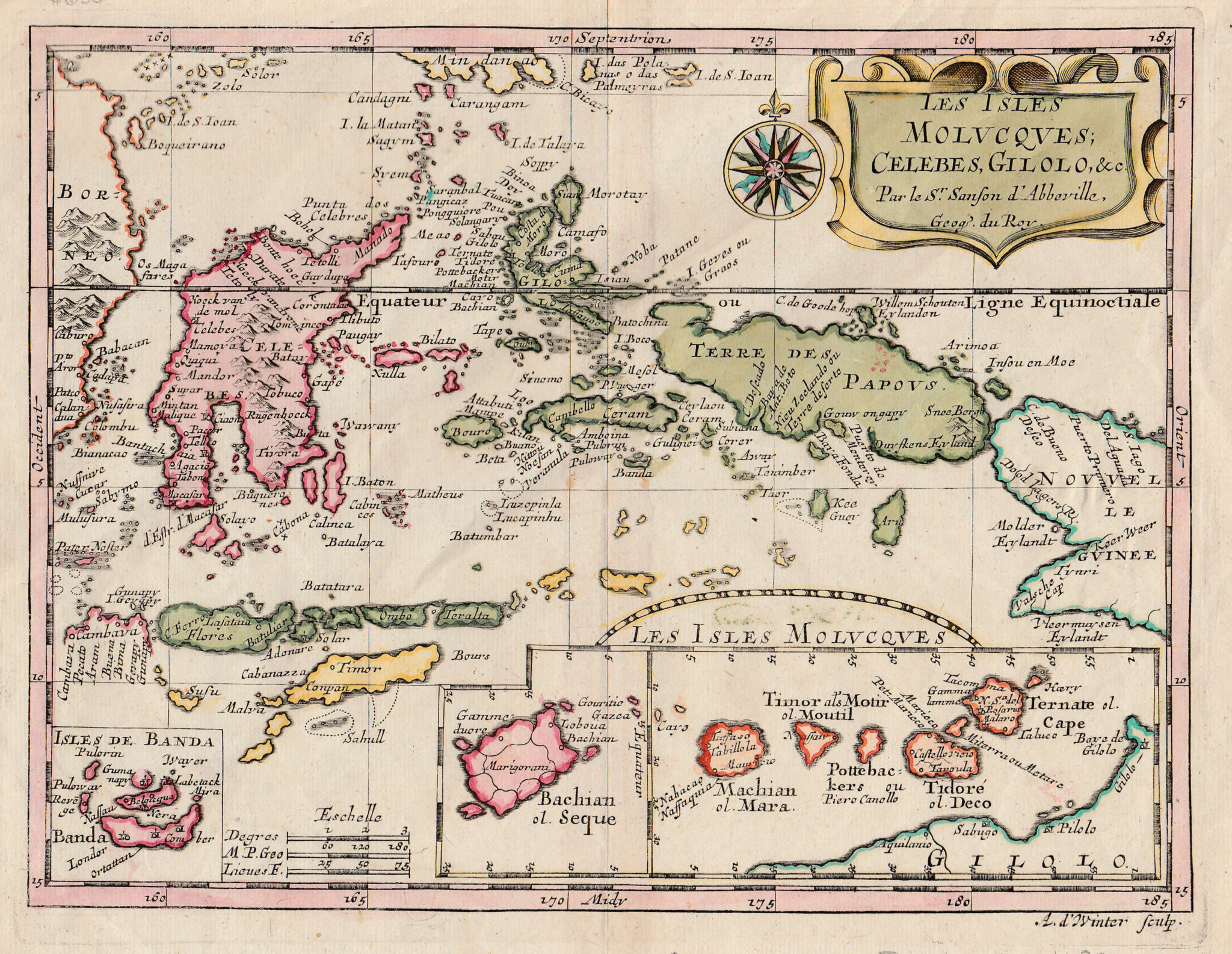 Antique Map Eastern Islands of Indonesia by Sanson (c.1683)