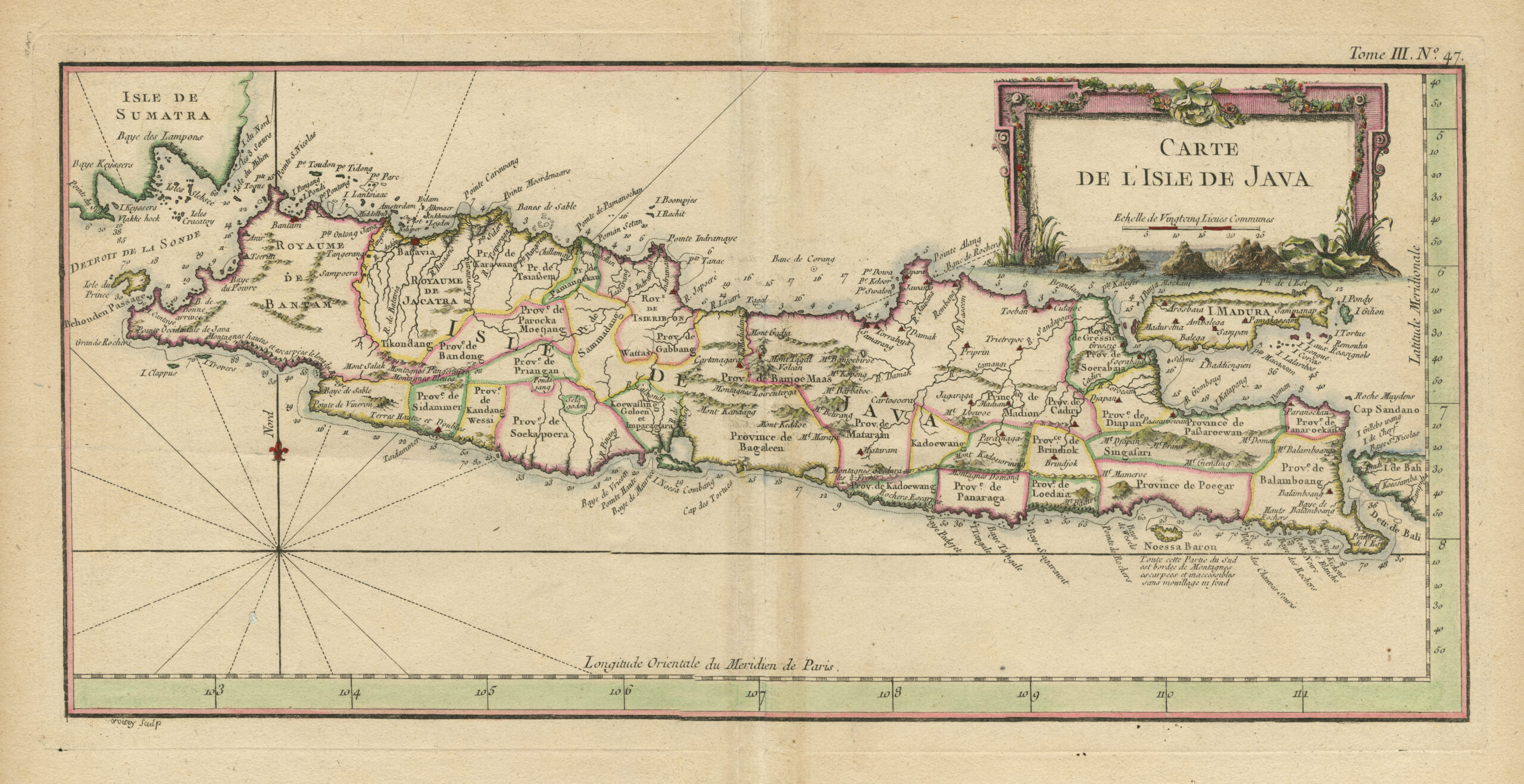 Antique Map Java by Bellin (1764)