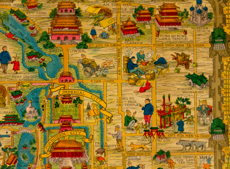 Antique Map Of Peking 1936 Bartele Gallery   Screen Shot 2017 12 15 At 5.09.34 PM 768x565 