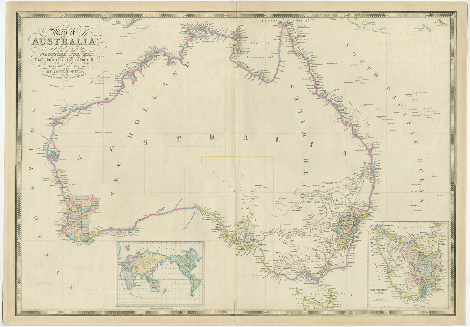 Antique Map Of Australia Antique Map Australia by Wyld (1850)Bartele Gallery