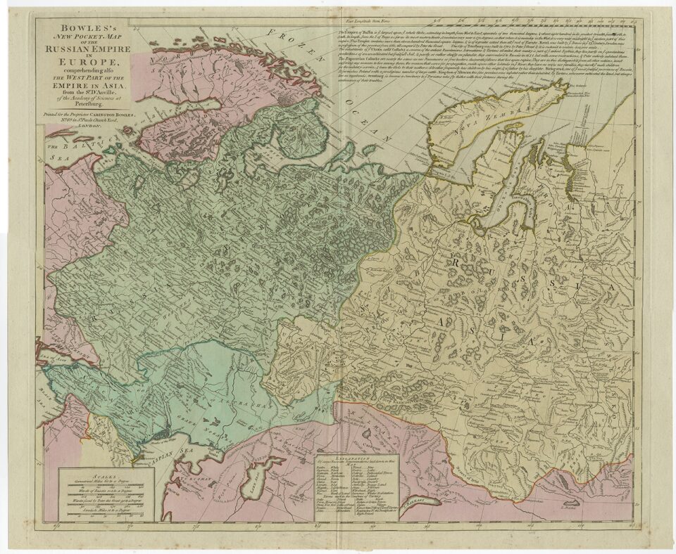 Bowles's New Pocket Map of the Russian Empire in Europe - Bowles (c ...