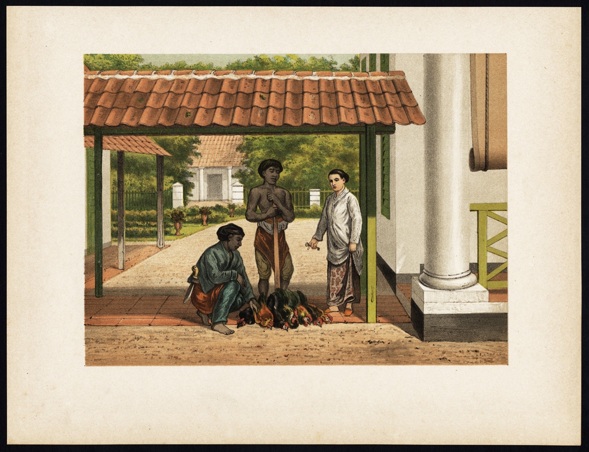 1881 1889. Вьетнамская живопись на циновках. Netherlands East Indies.