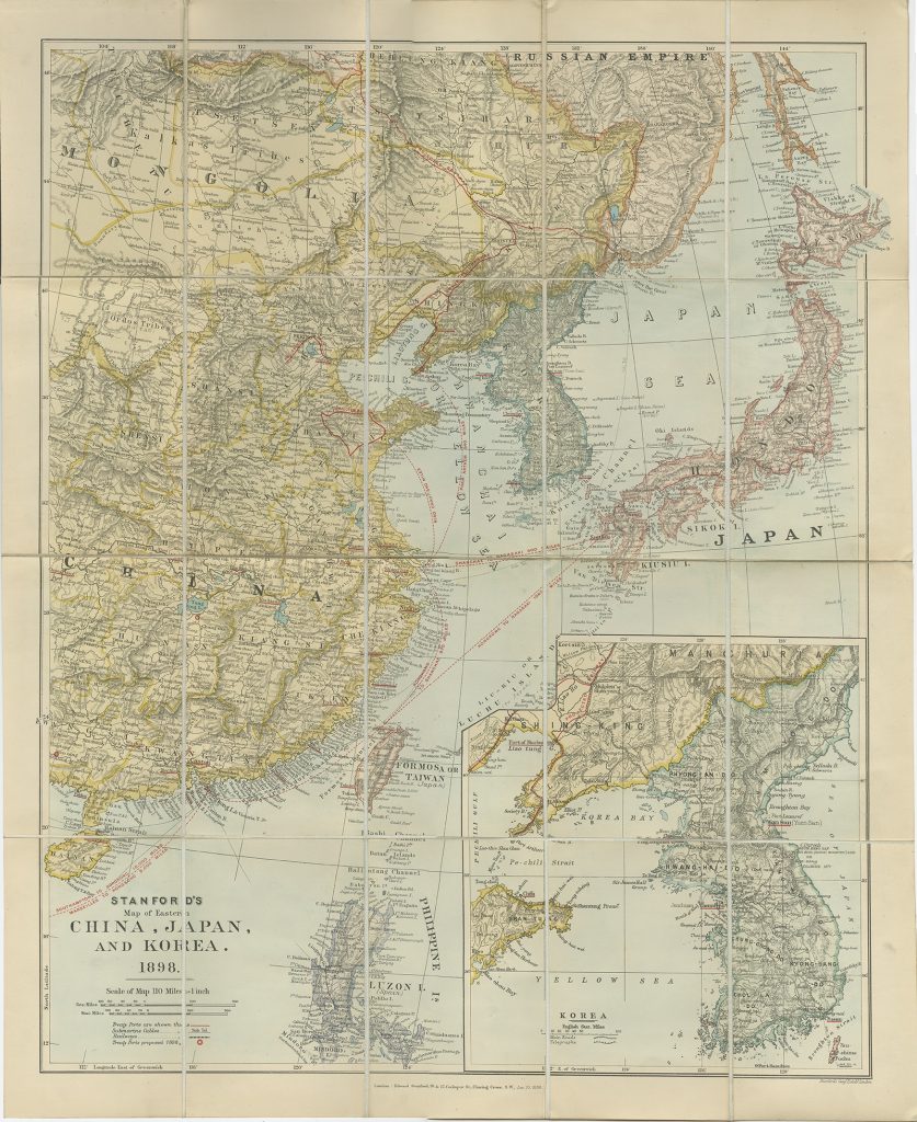 Stanford's Map of Eastern China, Japan and Korea - Stanford (1898) -