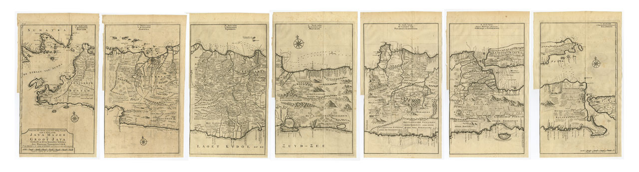 Antique Map Java in 7 Sheets by Valentijn (c.1724)