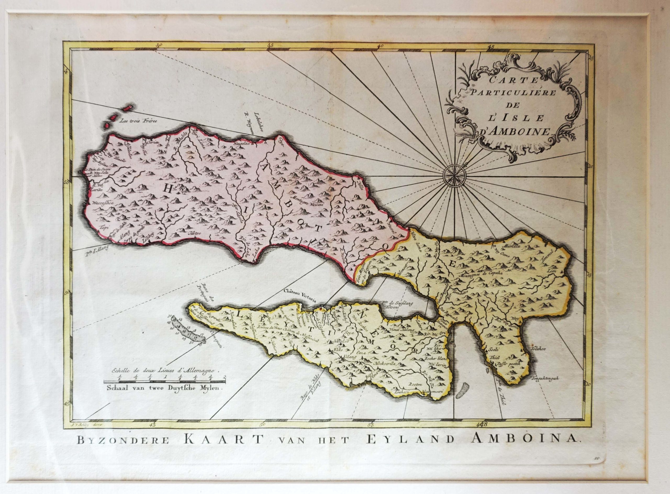 Antique Map of Ambon by Van Schley (c.1750) -