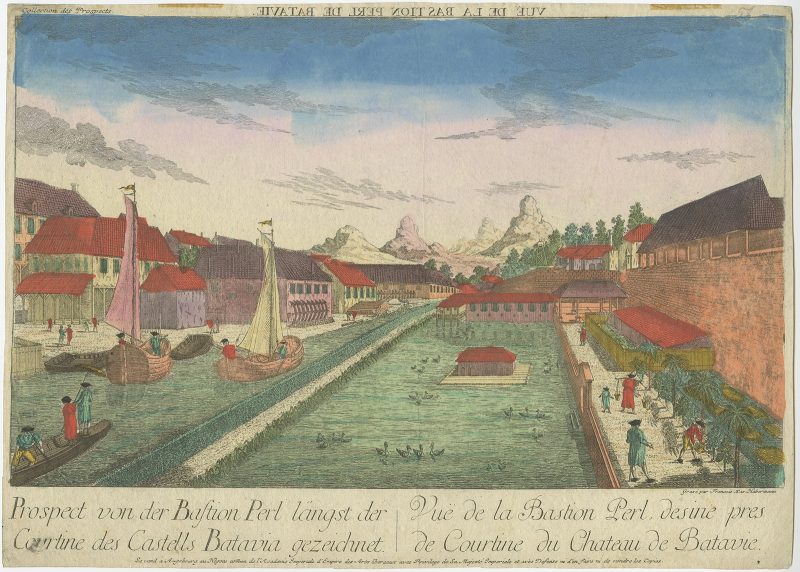 View of the Pearl Bastion of Castle Batavia - Habermann (c.1780)