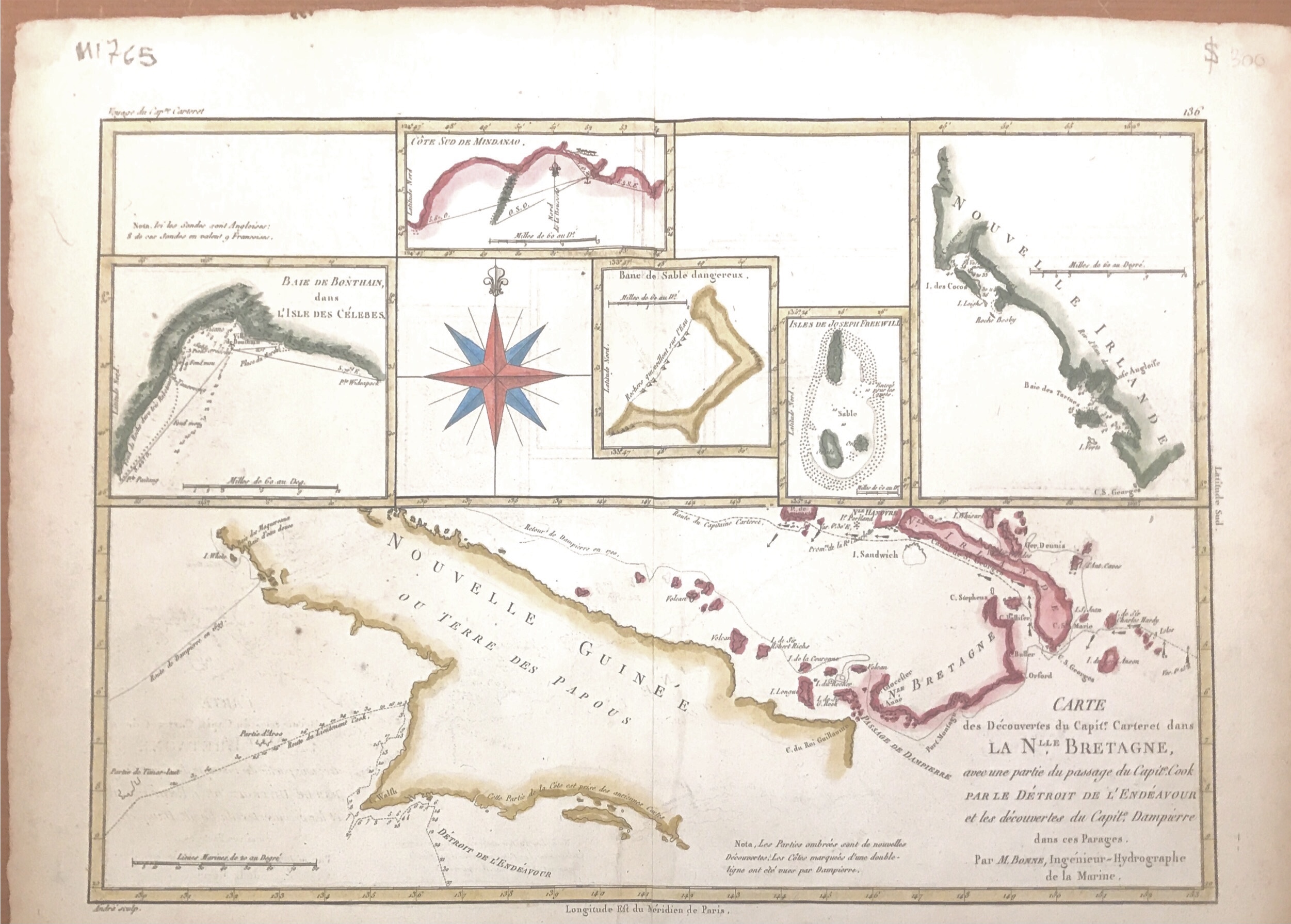 Map of New Guinea and the Pacific Islands - Bonne & Raynal (c.1780)