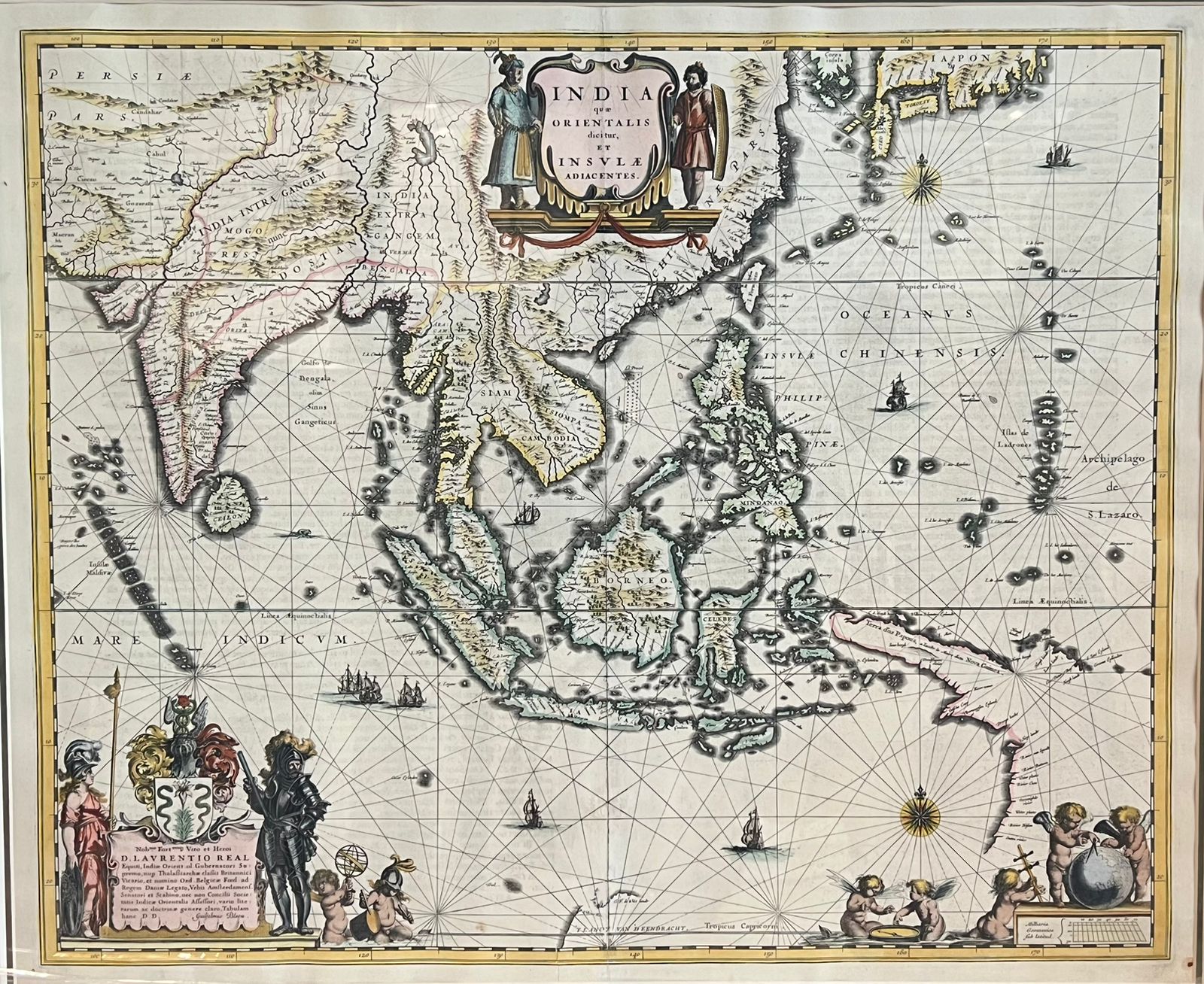 Antique Map of South-East Asia by Blaeu (c.1640)
