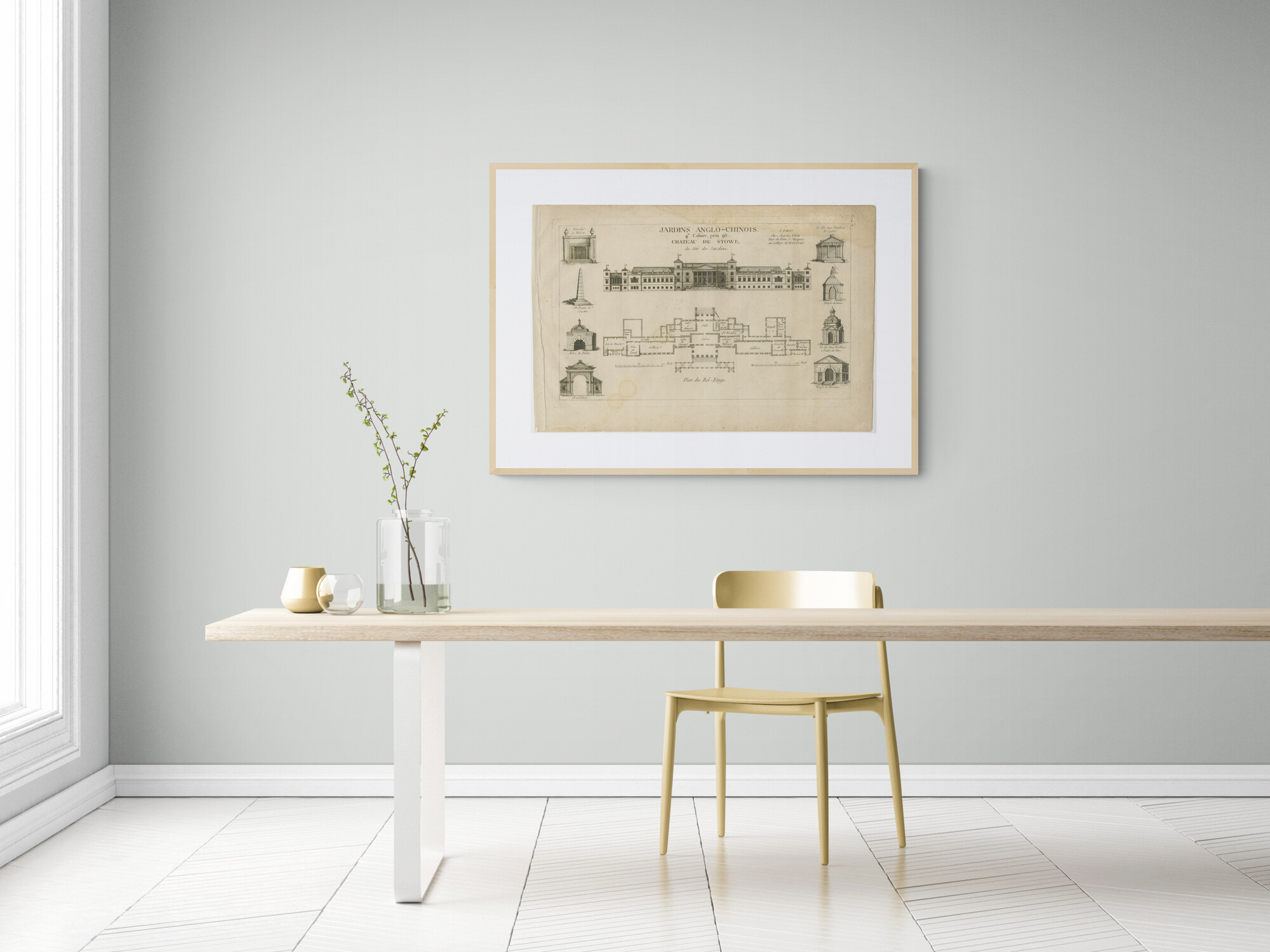 Interior Mockup with Architectural Print